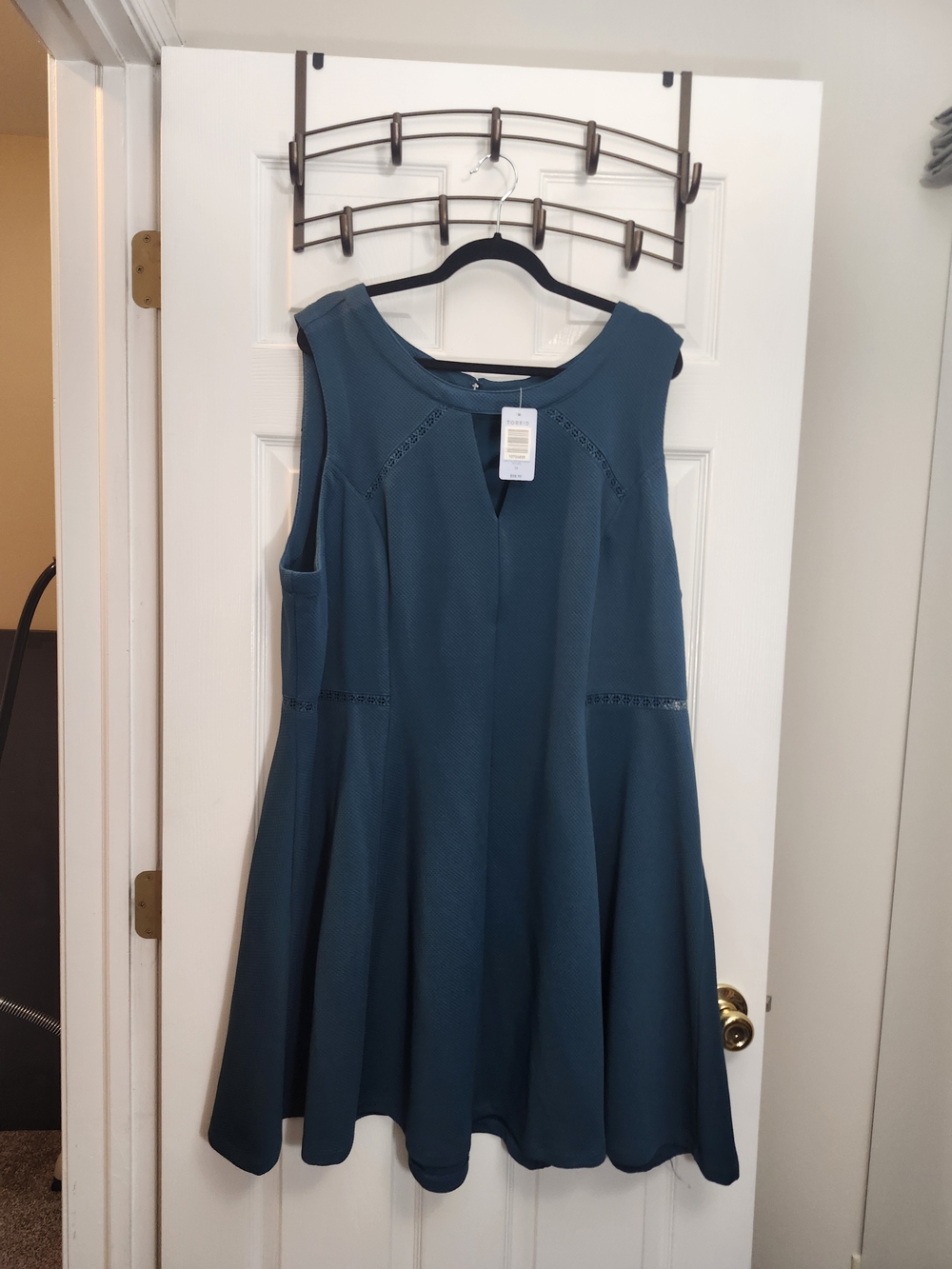 Torrid Teal Sleeveless Fit & Flare Midi Dress, Torrid 24 = 3X